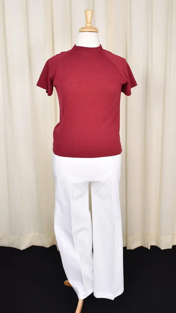 1960s White Wide Leg Pants