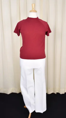 1960s White Wide Leg Pants