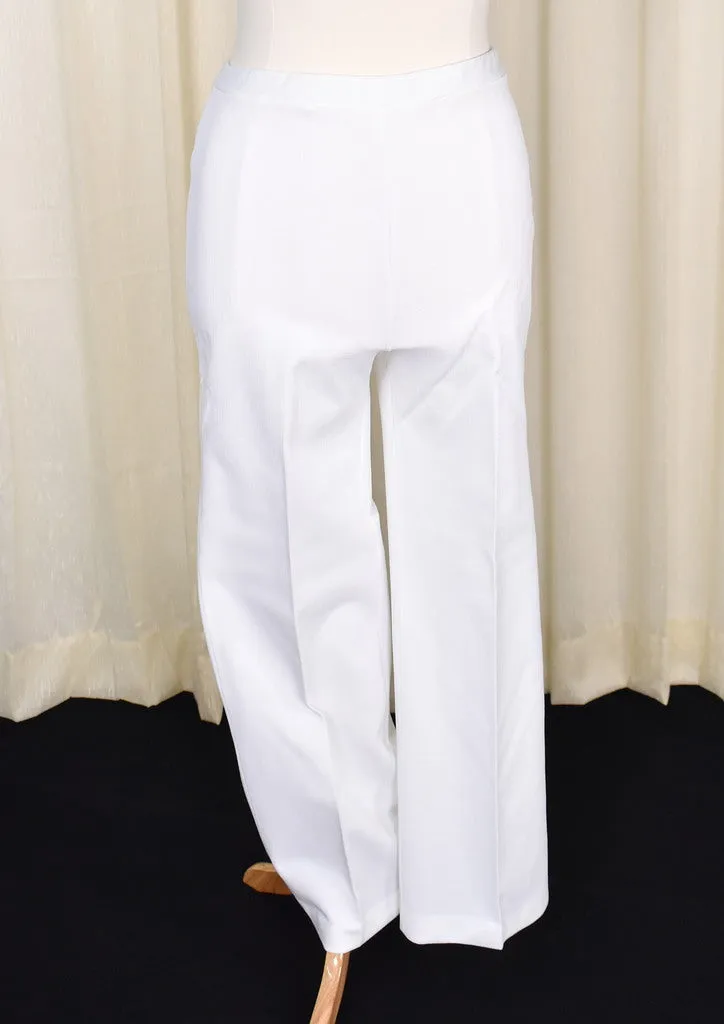 1960s White Wide Leg Pants