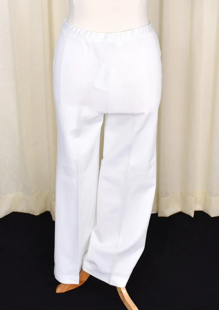 1960s White Wide Leg Pants