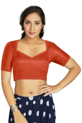 Aastha Fashion Women's Orange Art Silk Designer Traditional Readymade Blouse