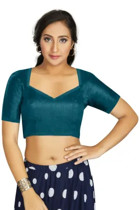 Aastha Fashion Women's Teal Art Silk Designer Traditional Readymade Blouse