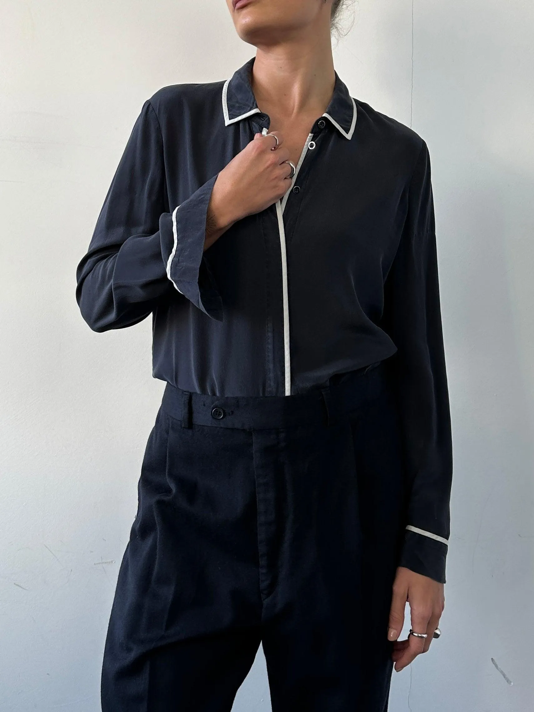 Armani Jeans Pyjama Silk Shirt - M