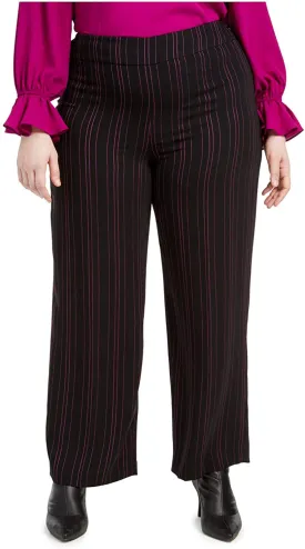 bar III Womens Plus Striped Suit Separate Wide Leg Pants