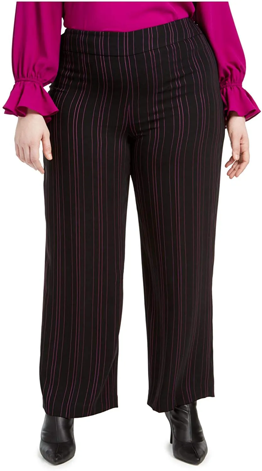 bar III Womens Plus Striped Suit Separate Wide Leg Pants