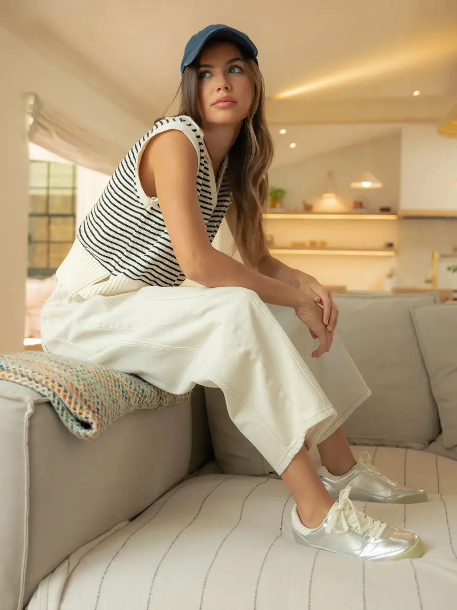 BARREL COTTON PANTS - ECRU