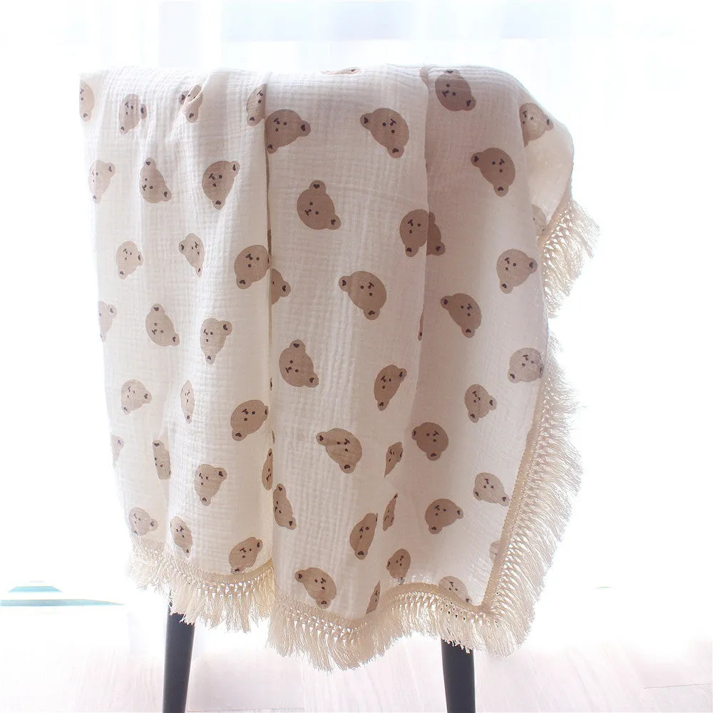 Bear Baby Blanket Muslin Swaddle