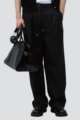 Black Lounge Wool Slacks