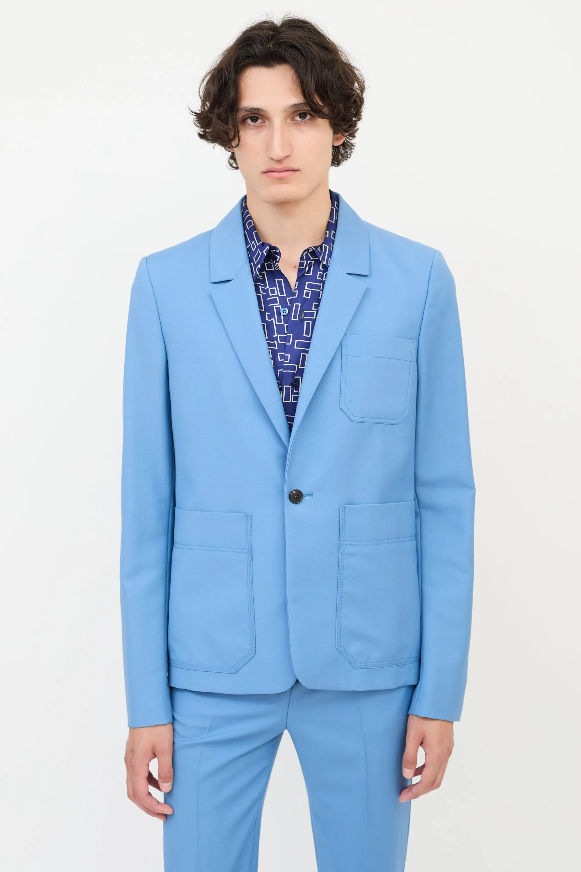 Blue Wool & Mohair Suit