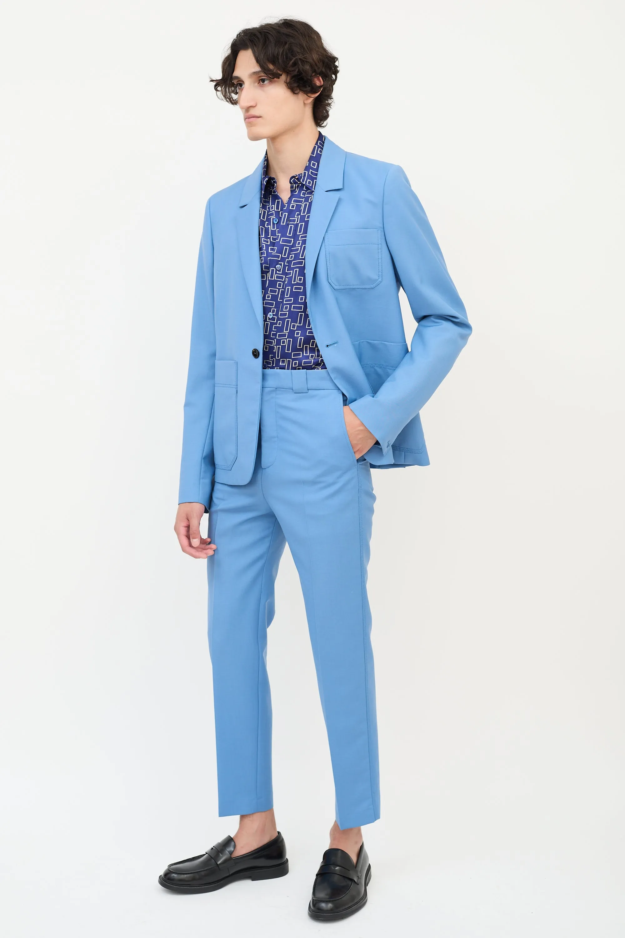 Blue Wool & Mohair Suit