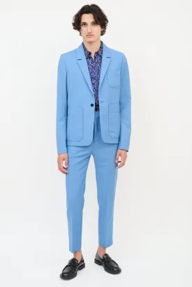 Blue Wool & Mohair Suit