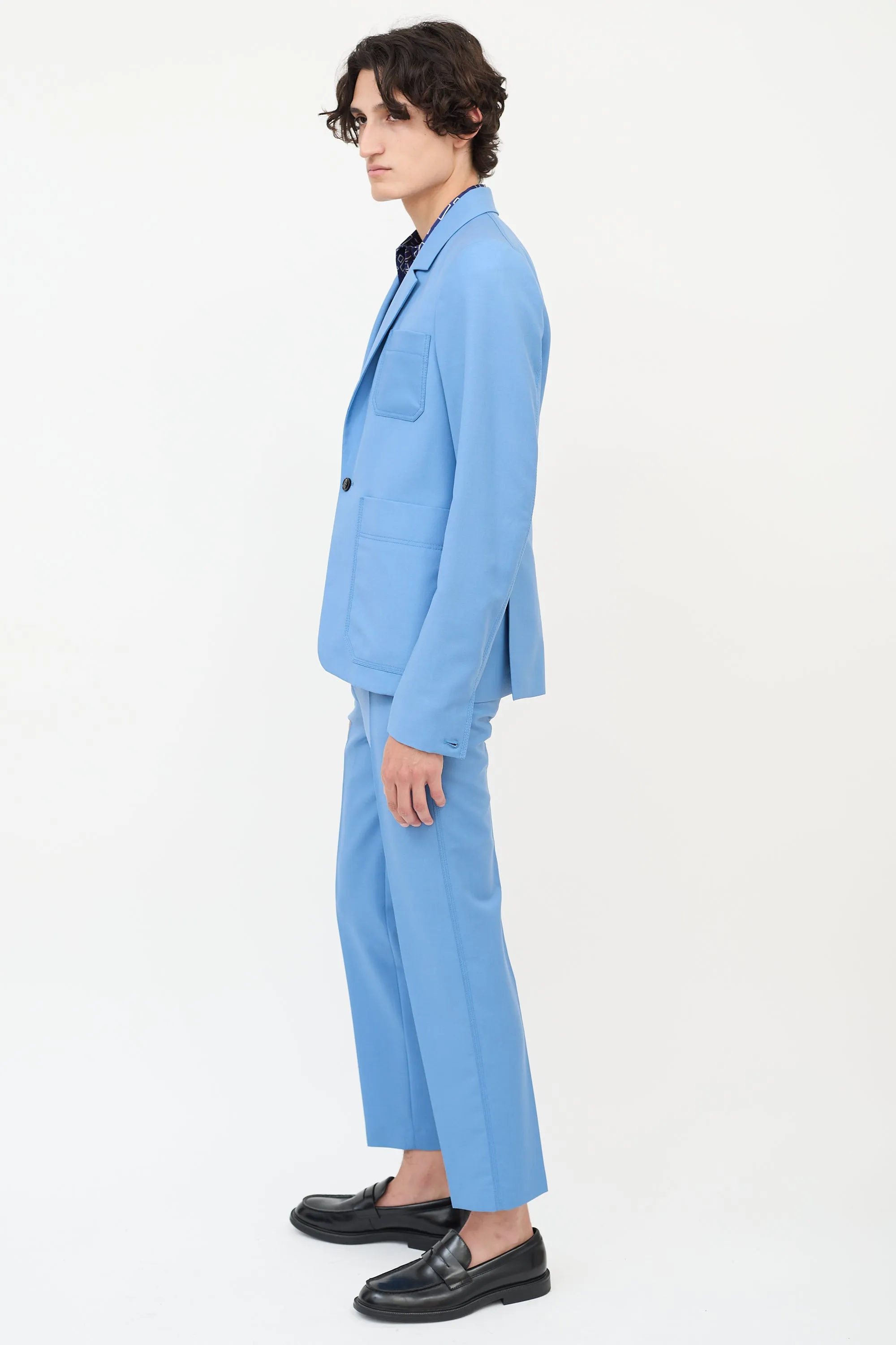 Blue Wool & Mohair Suit