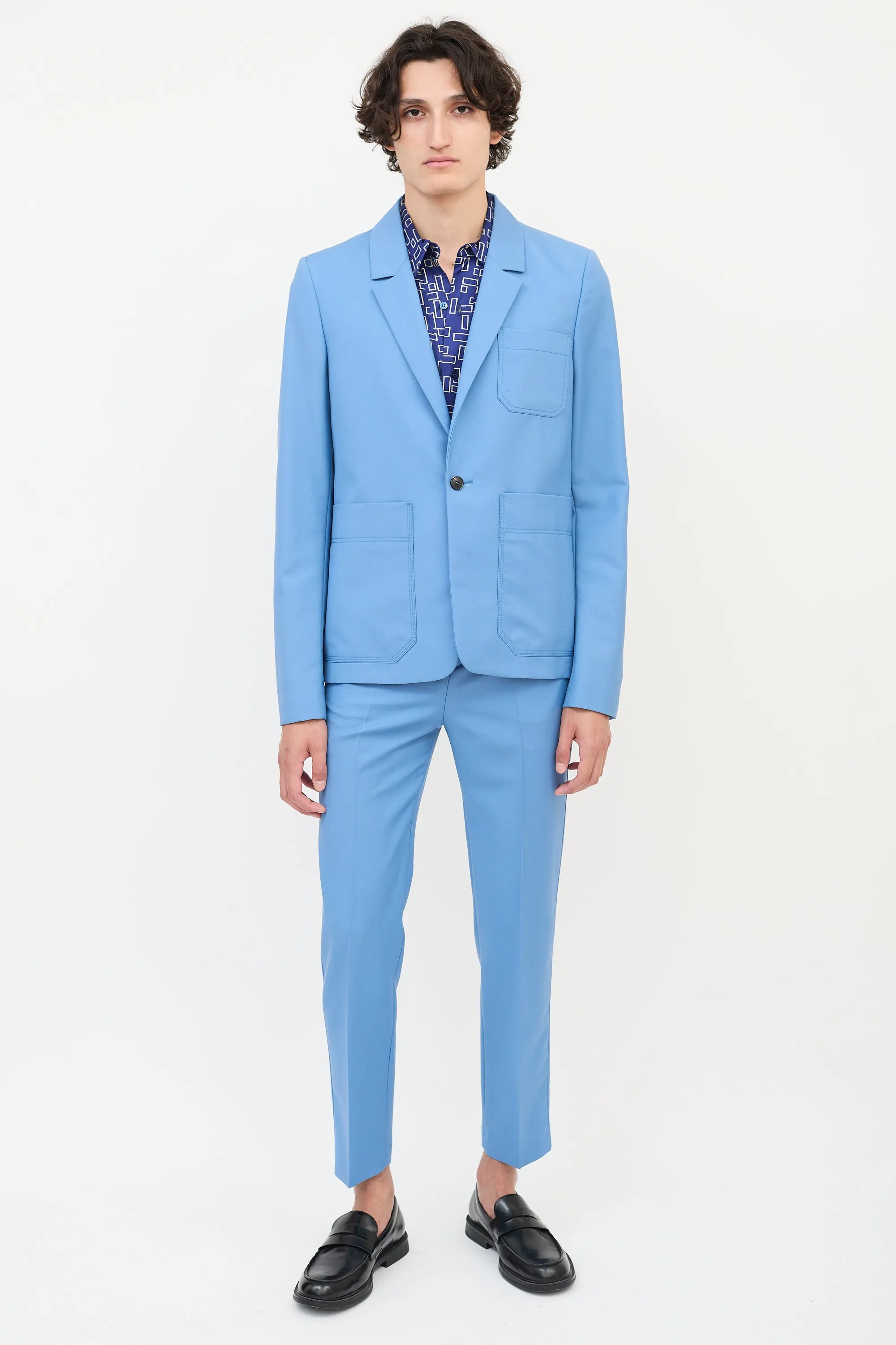 Blue Wool & Mohair Suit