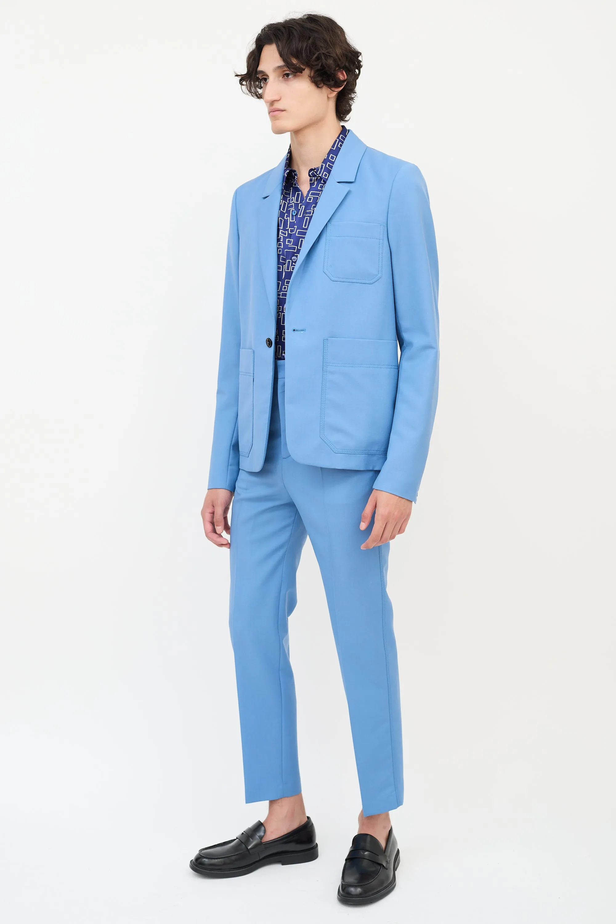 Blue Wool & Mohair Suit