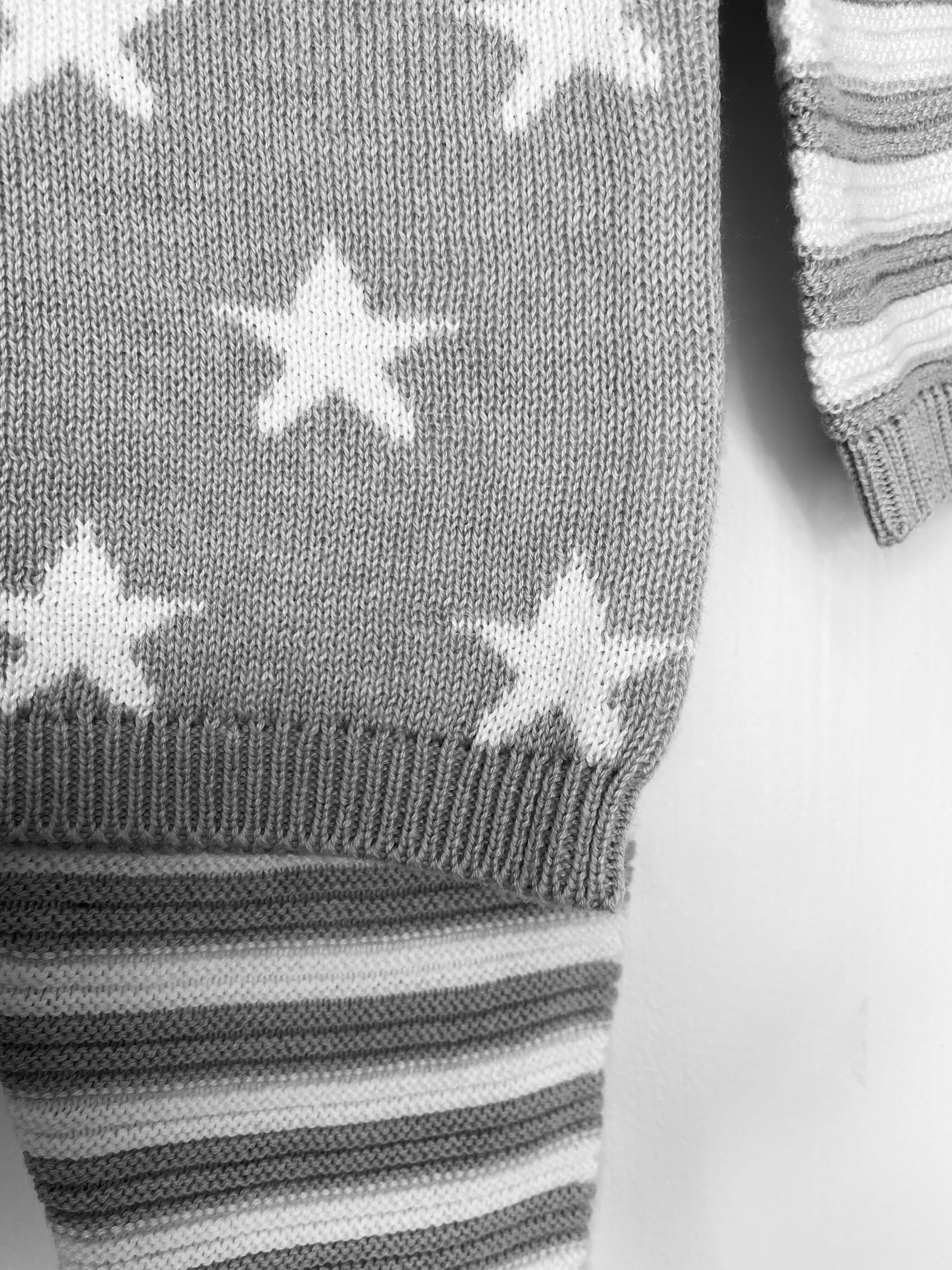Bonjour Bebe Grey Star Knitted Set