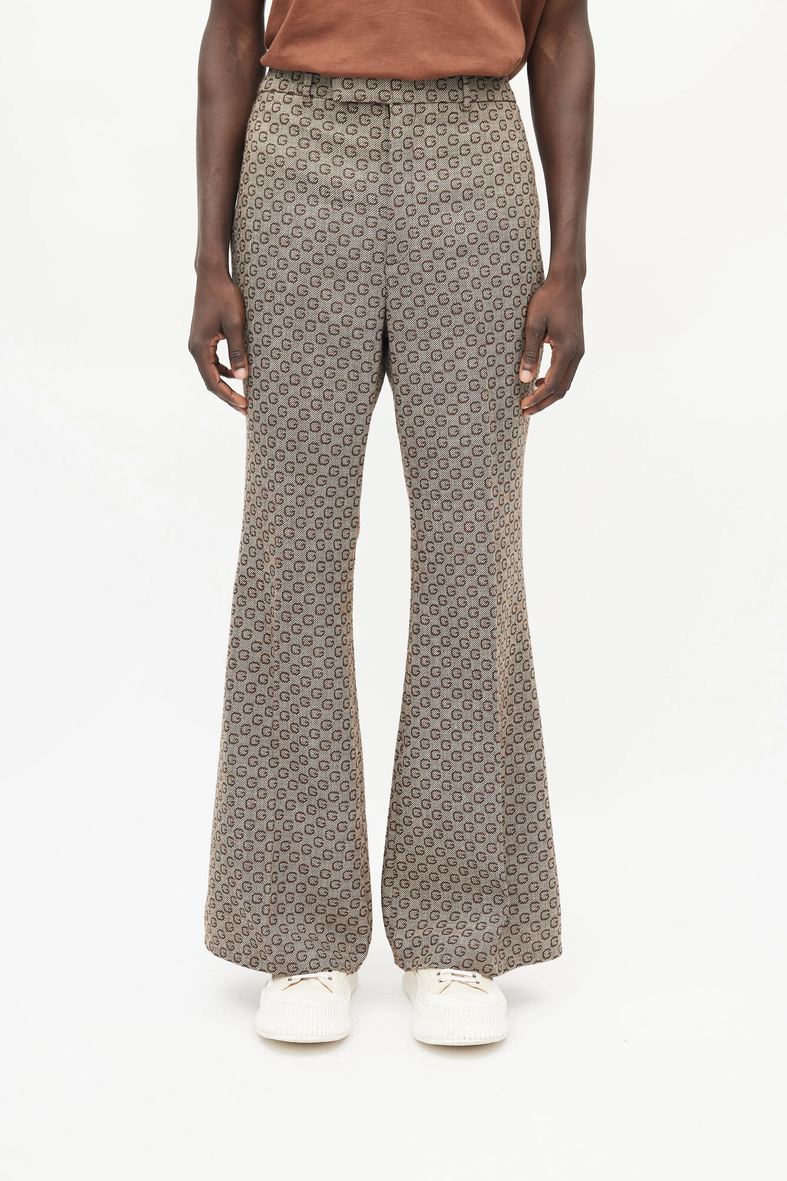 Brown Monogram Flared Trouser
