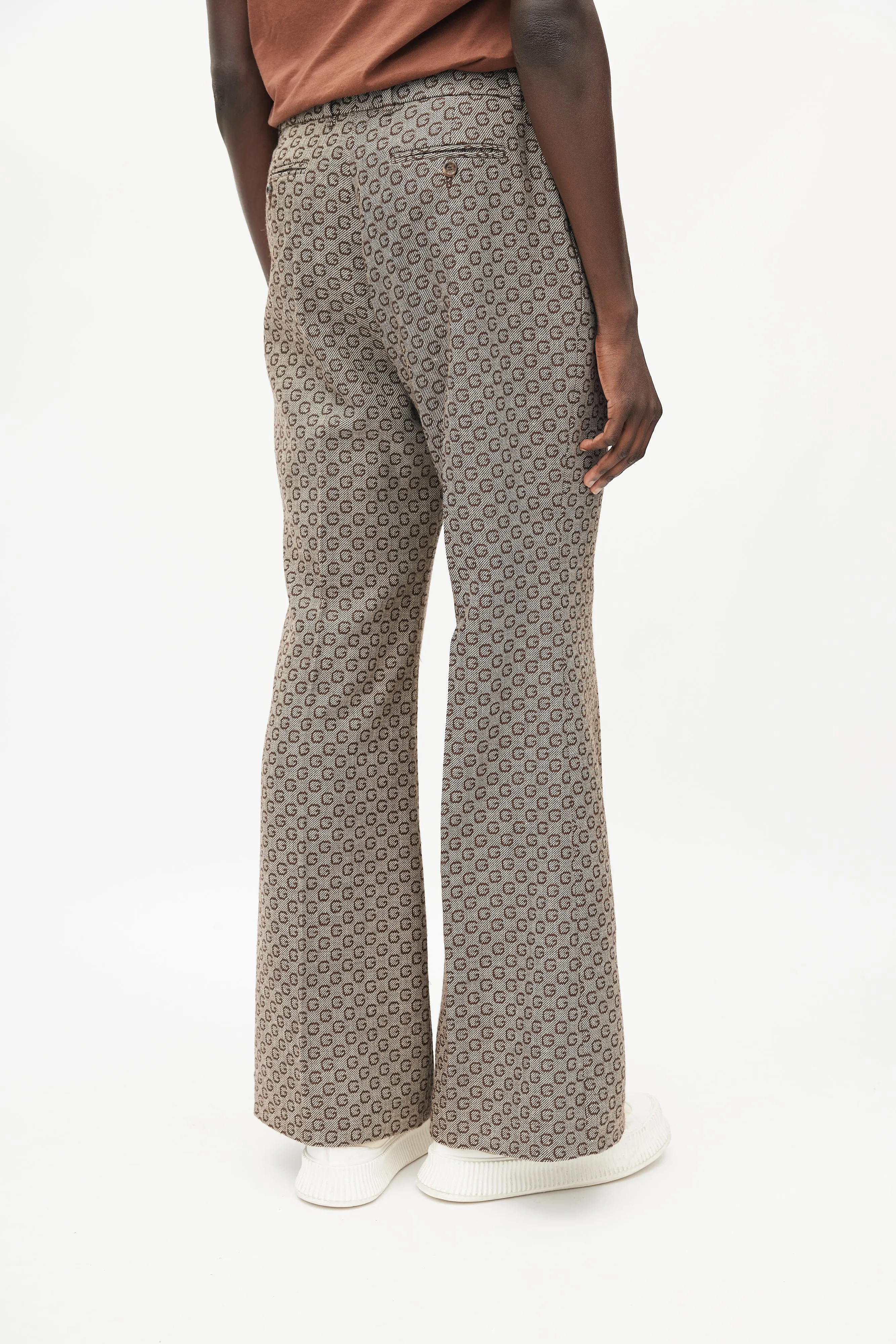 Brown Monogram Flared Trouser