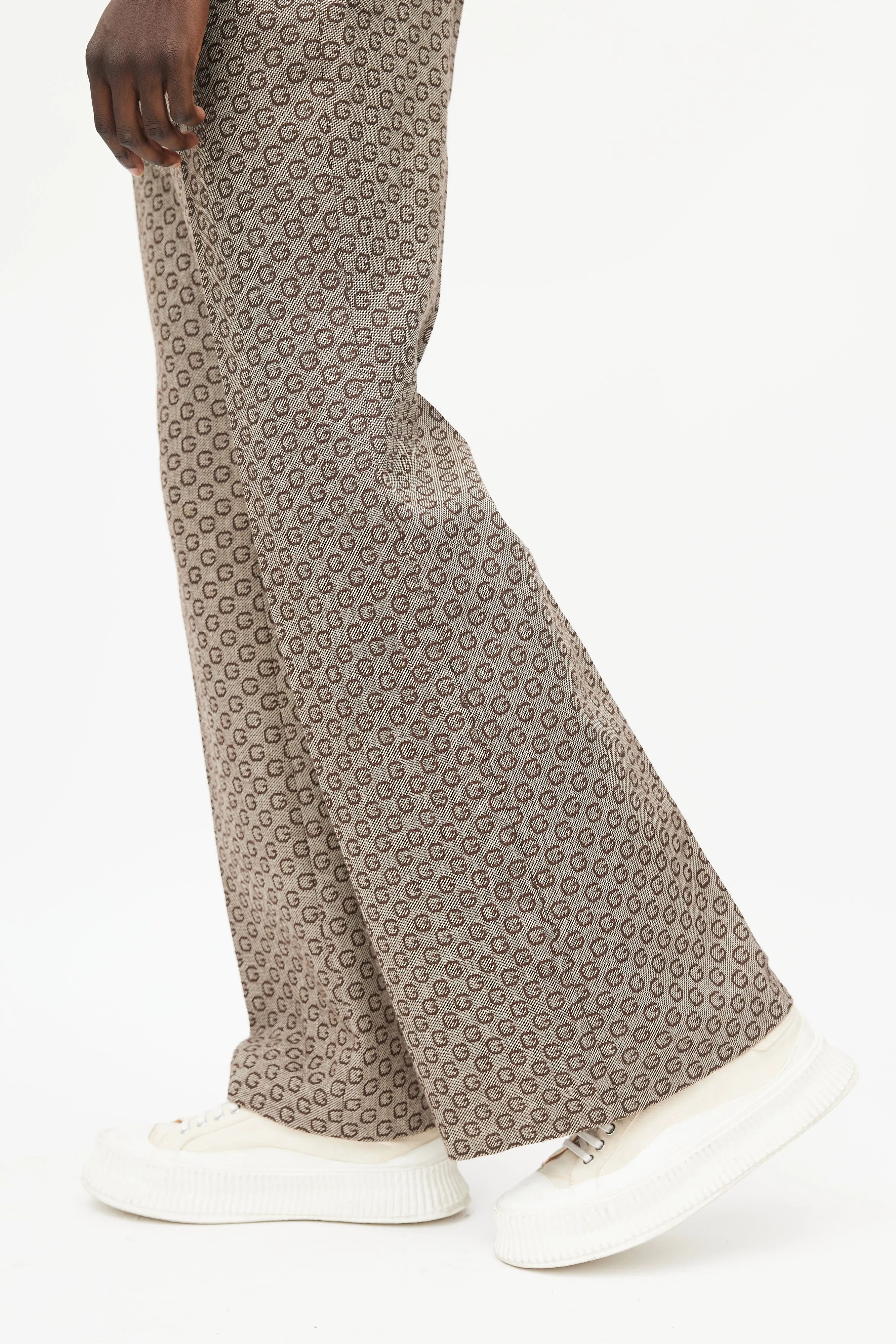 Brown Monogram Flared Trouser