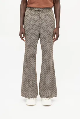 Brown Monogram Flared Trouser