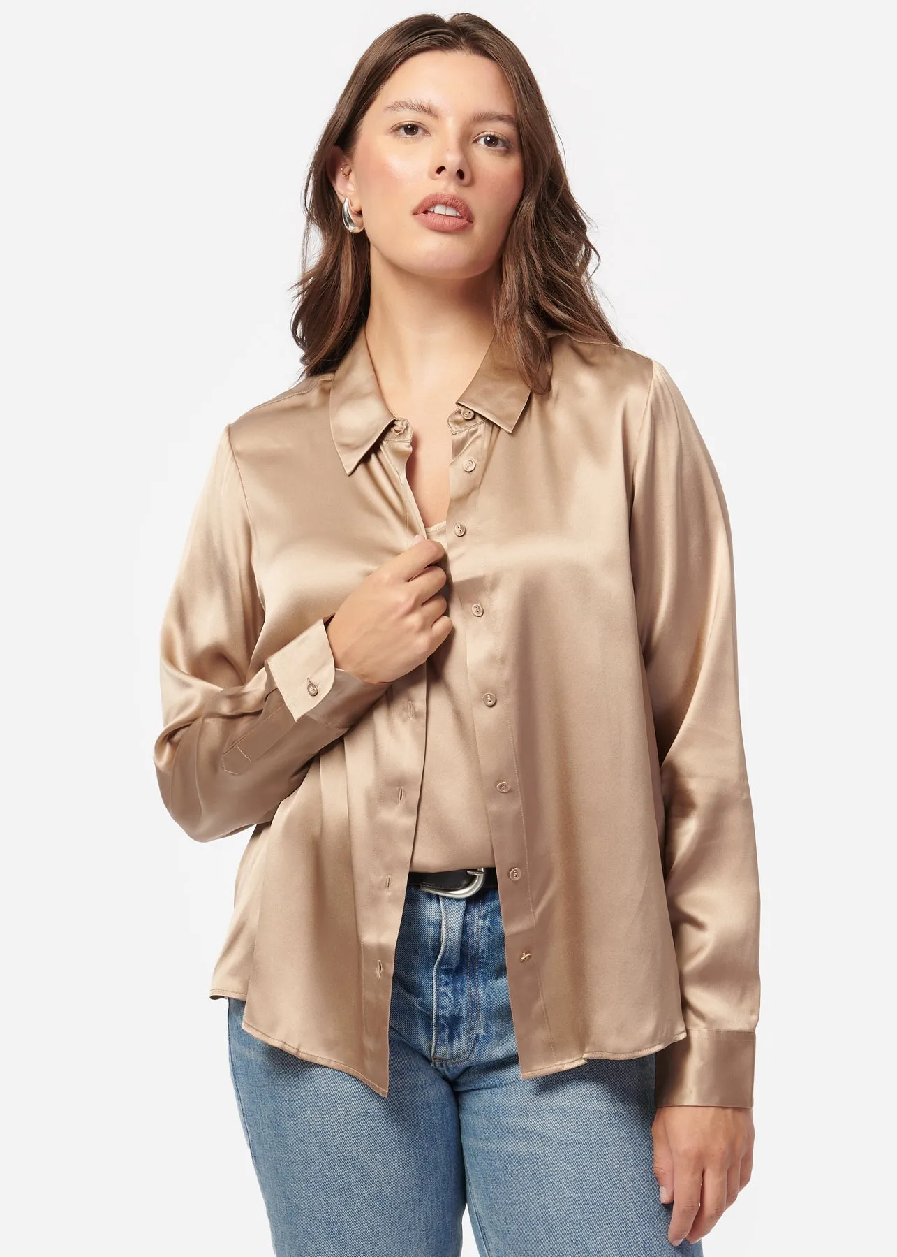 Cami NYC Crosby Blouse in Champagne