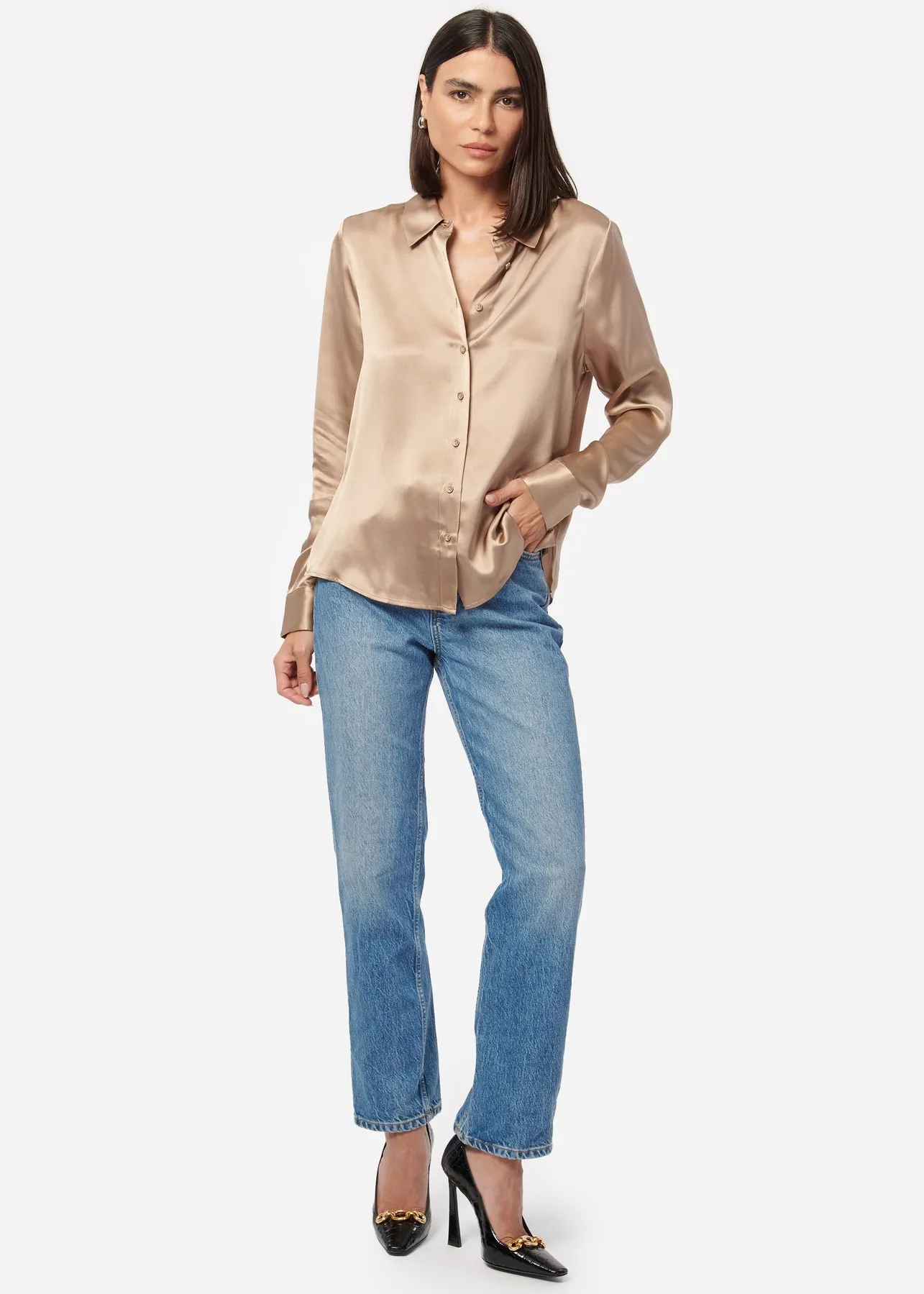 Cami NYC Crosby Blouse in Champagne