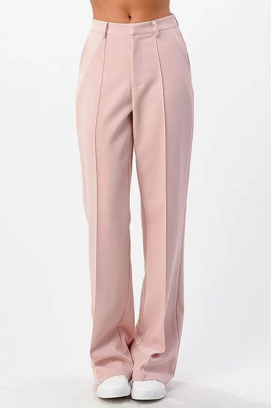 Carrie High Wasted Pin Tuck Slim Pant