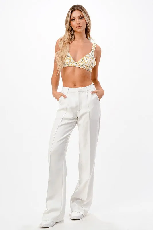 Carrie High Wasted Pin Tuck Slim Pant