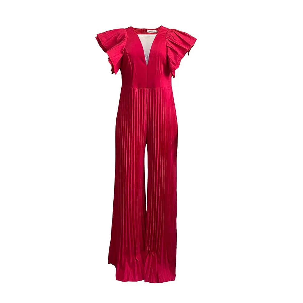 Chiffon Pleated Short-Sleeve One-Piece
