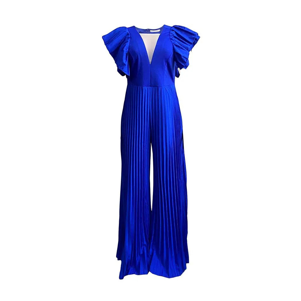 Chiffon Pleated Short-Sleeve One-Piece