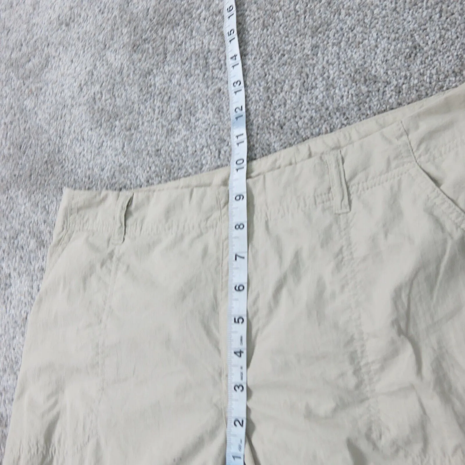 Columbia Sportswear Womens Chino Pant Wide Leg Pockets Mid Rise Beige SZ 10 Reg