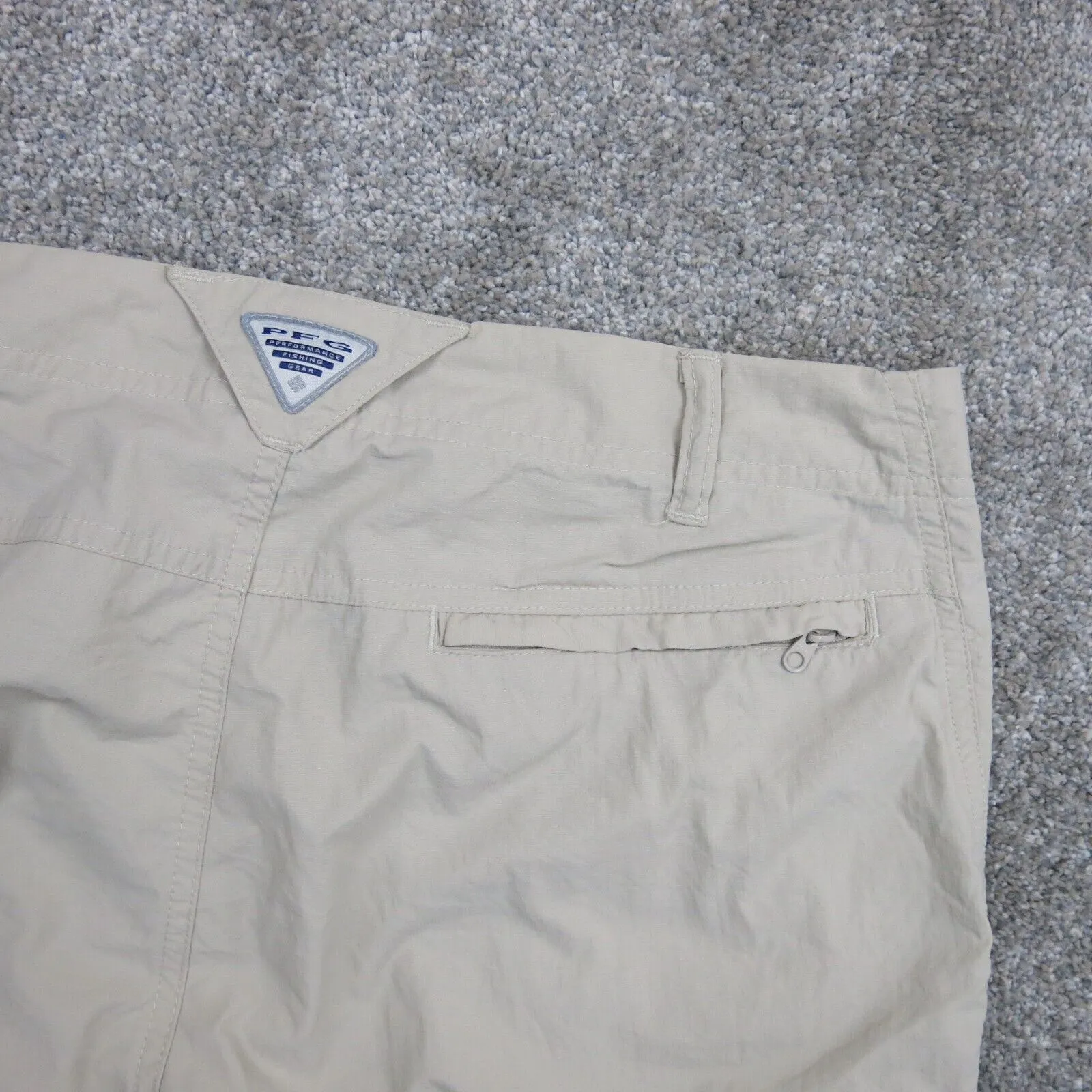 Columbia Sportswear Womens Chino Pant Wide Leg Pockets Mid Rise Beige SZ 10 Reg
