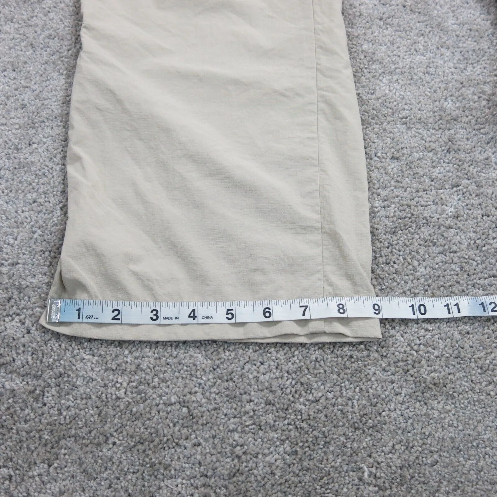 Columbia Sportswear Womens Chino Pant Wide Leg Pockets Mid Rise Beige SZ 10 Reg