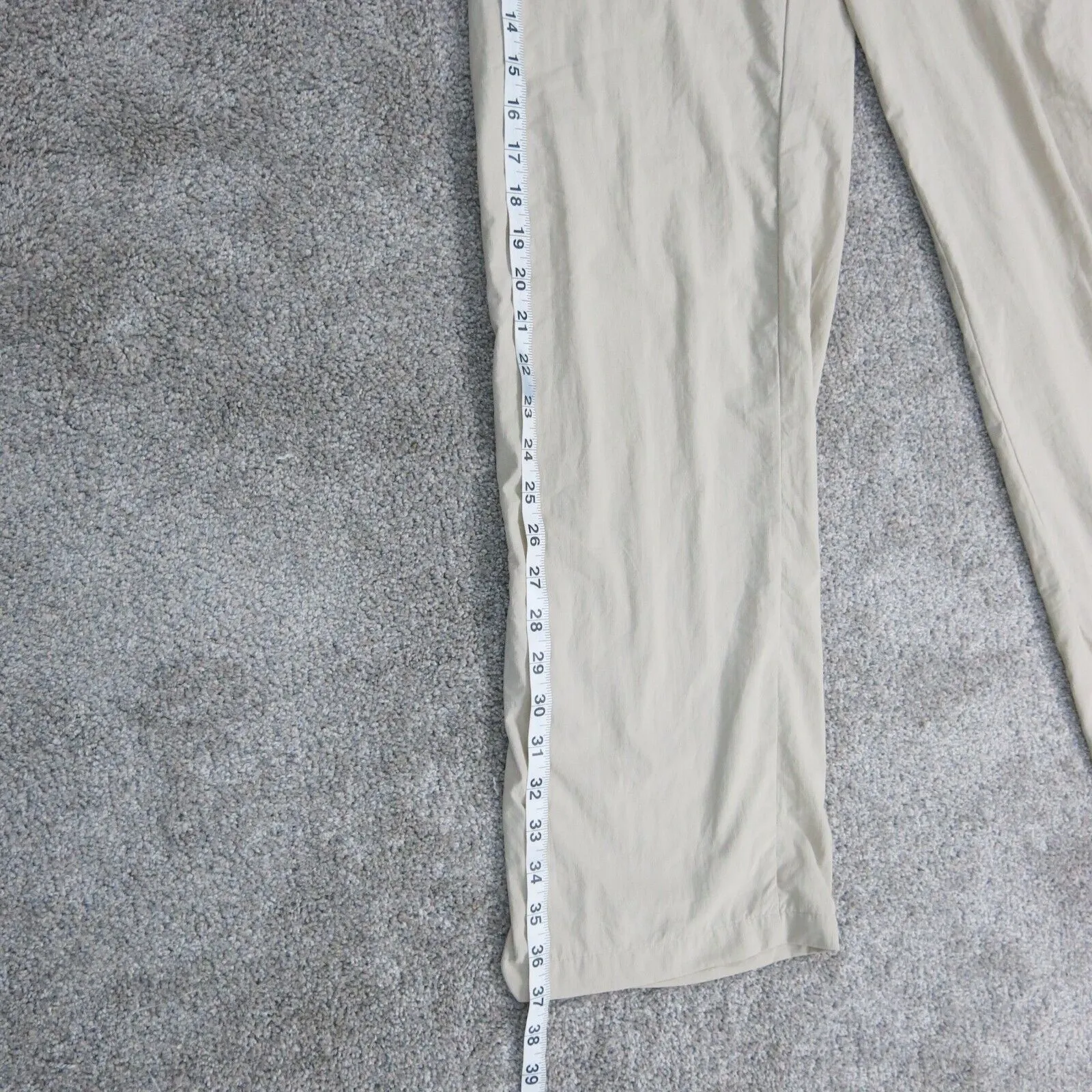 Columbia Sportswear Womens Chino Pant Wide Leg Pockets Mid Rise Beige SZ 10 Reg