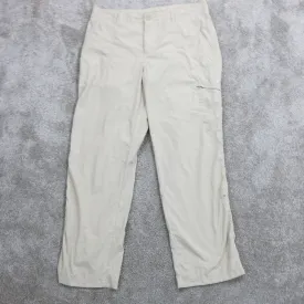 Columbia Sportswear Womens Chino Pant Wide Leg Pockets Mid Rise Beige SZ 10 Reg
