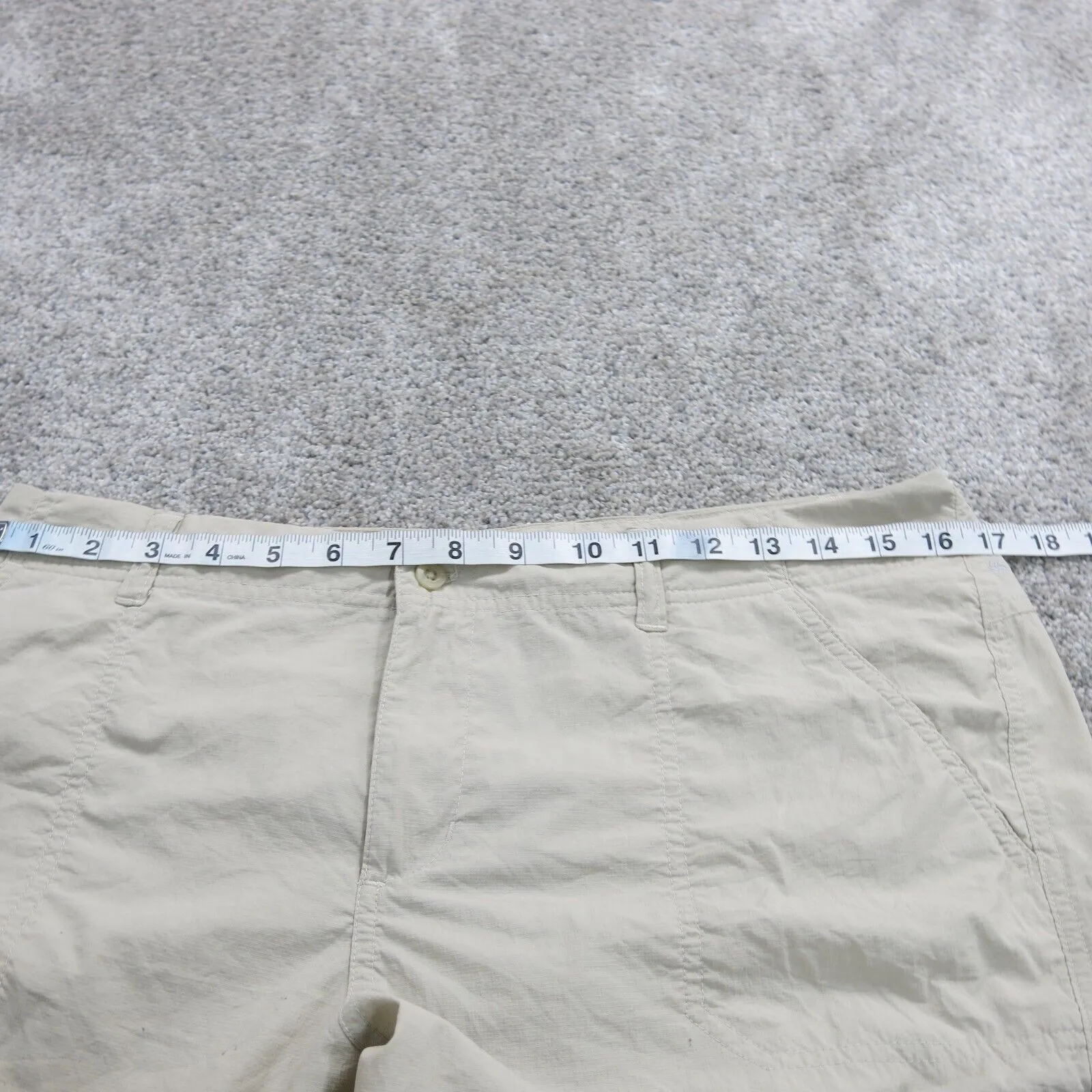 Columbia Sportswear Womens Chino Pant Wide Leg Pockets Mid Rise Beige SZ 10 Reg