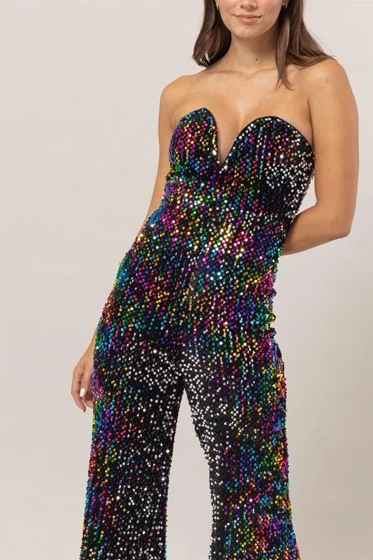 Dancing Queen Sequin Velvet Jumpsuit