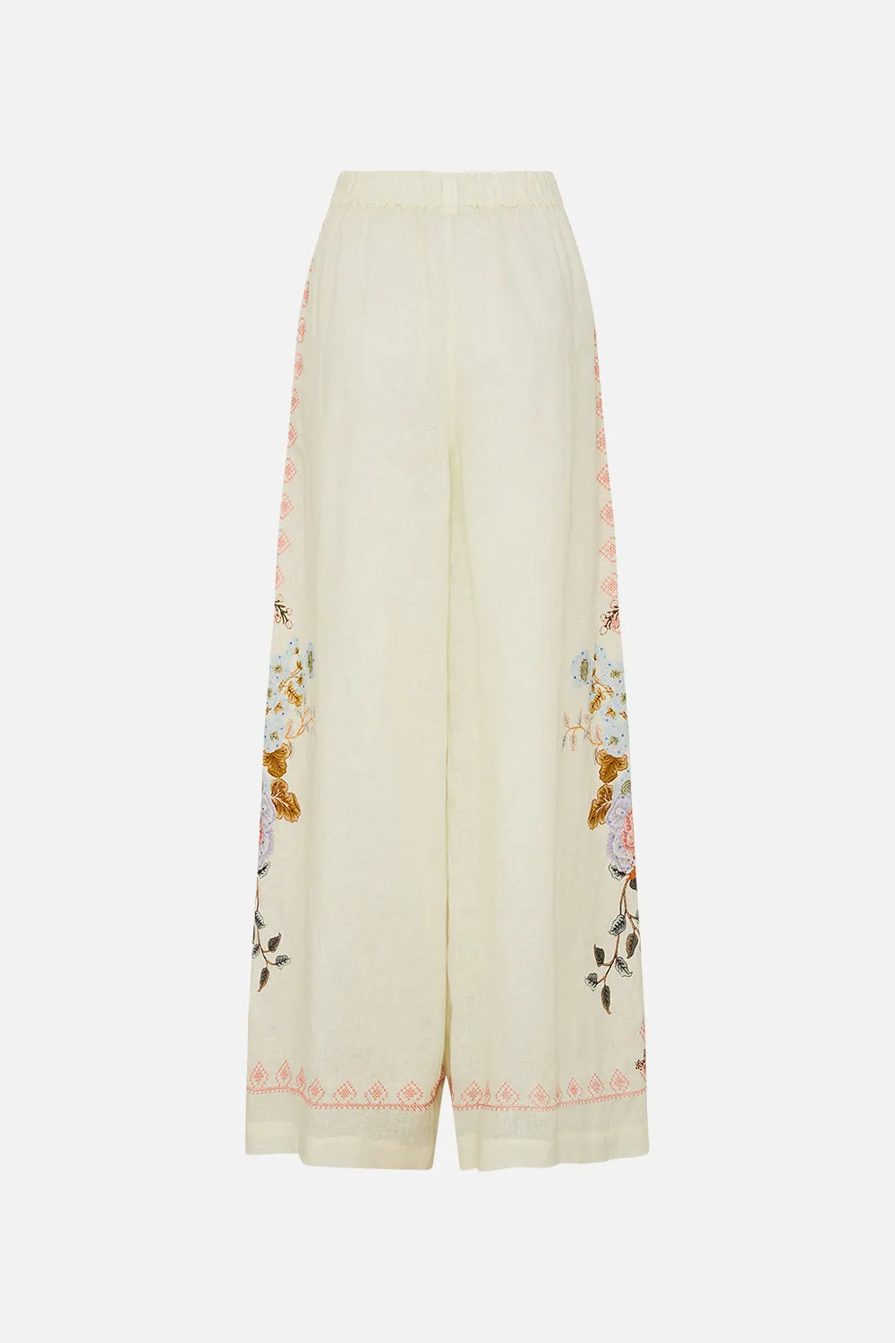 EMBROIDERED WIDE LEG WAISTED PANT IN HONOUR OF HEIRLOOMS