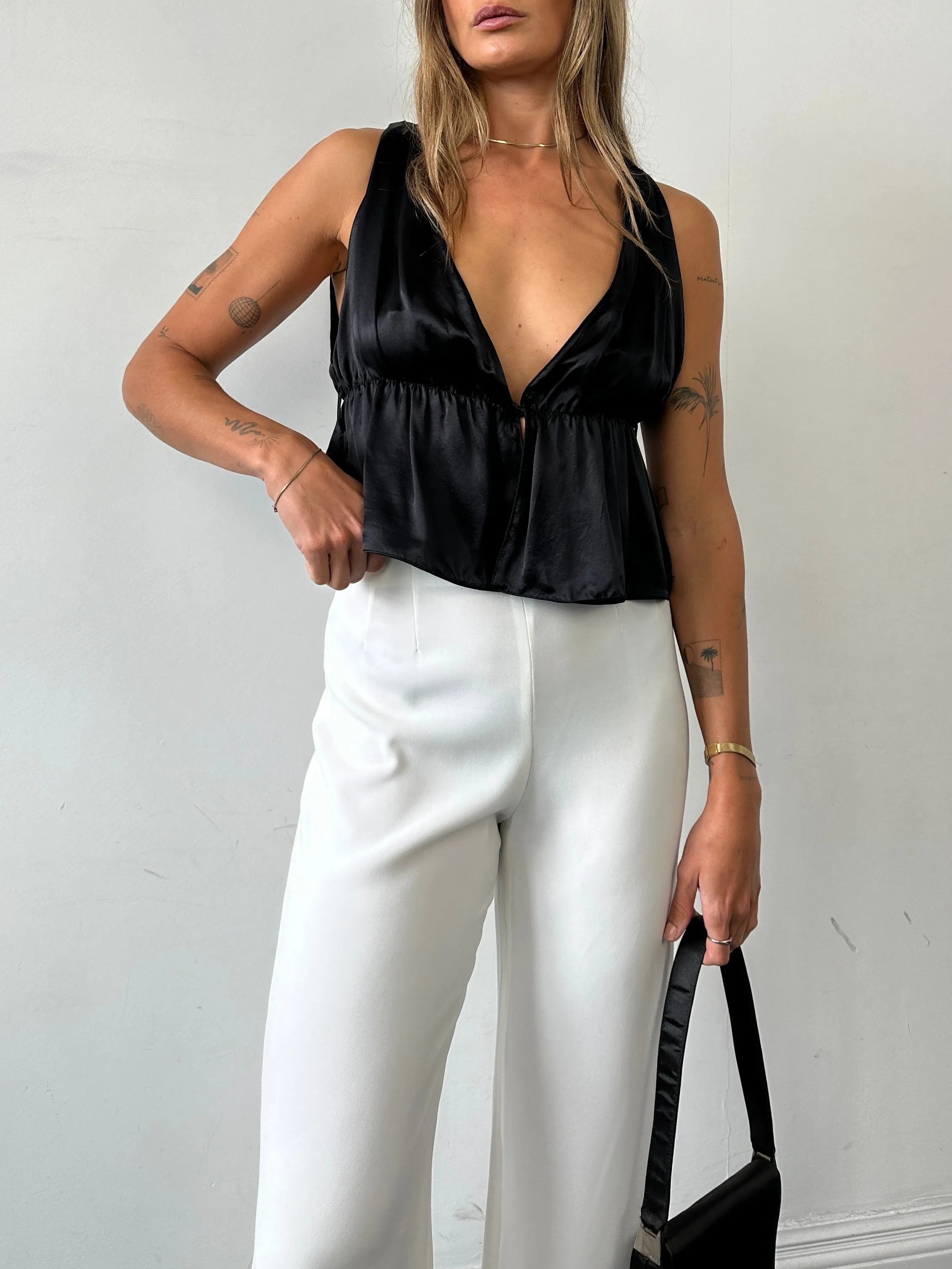 Emporio Armani Pure Silk Ruched Top - S/M