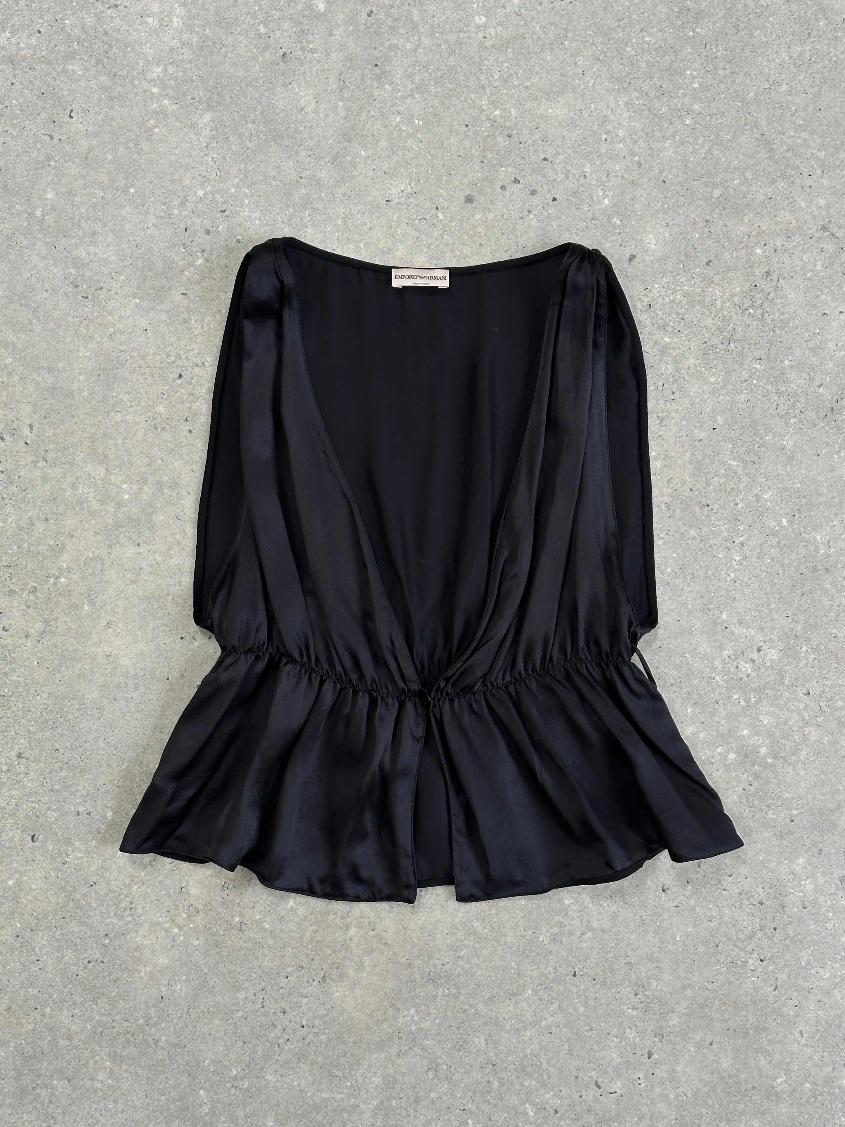 Emporio Armani Pure Silk Ruched Top - S/M