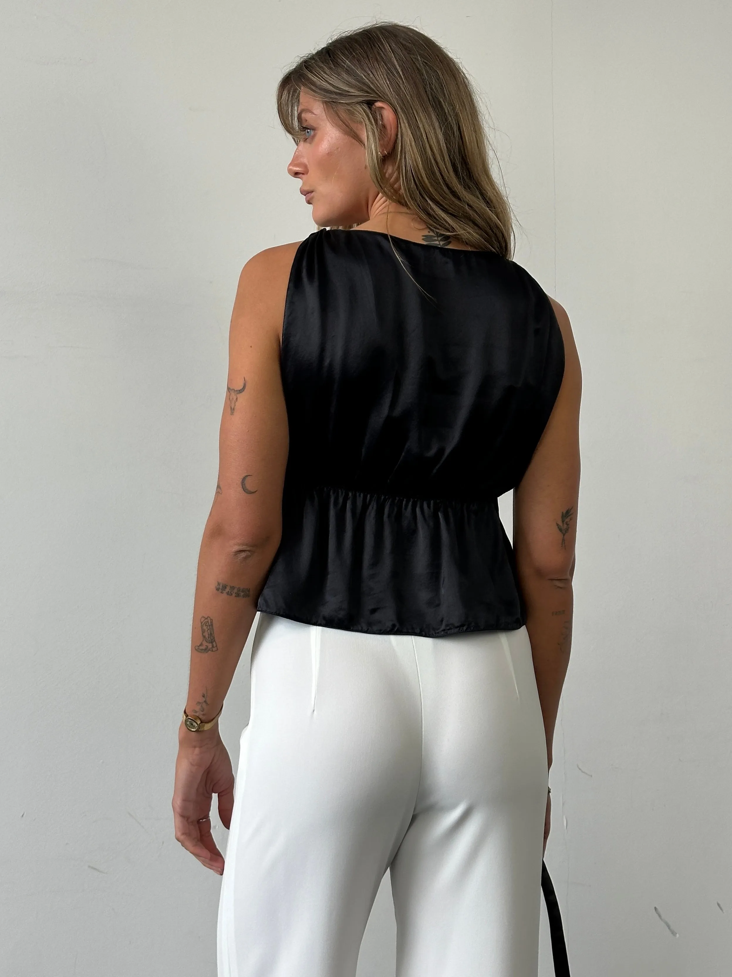 Emporio Armani Pure Silk Ruched Top - S/M