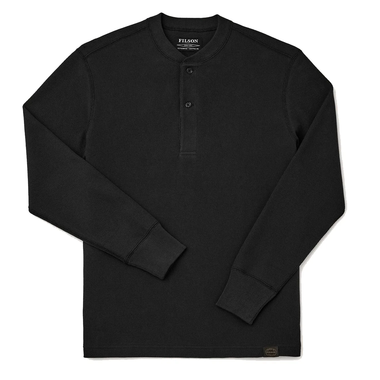 Filson Waffle Knit Henley L/S Top Faded Black