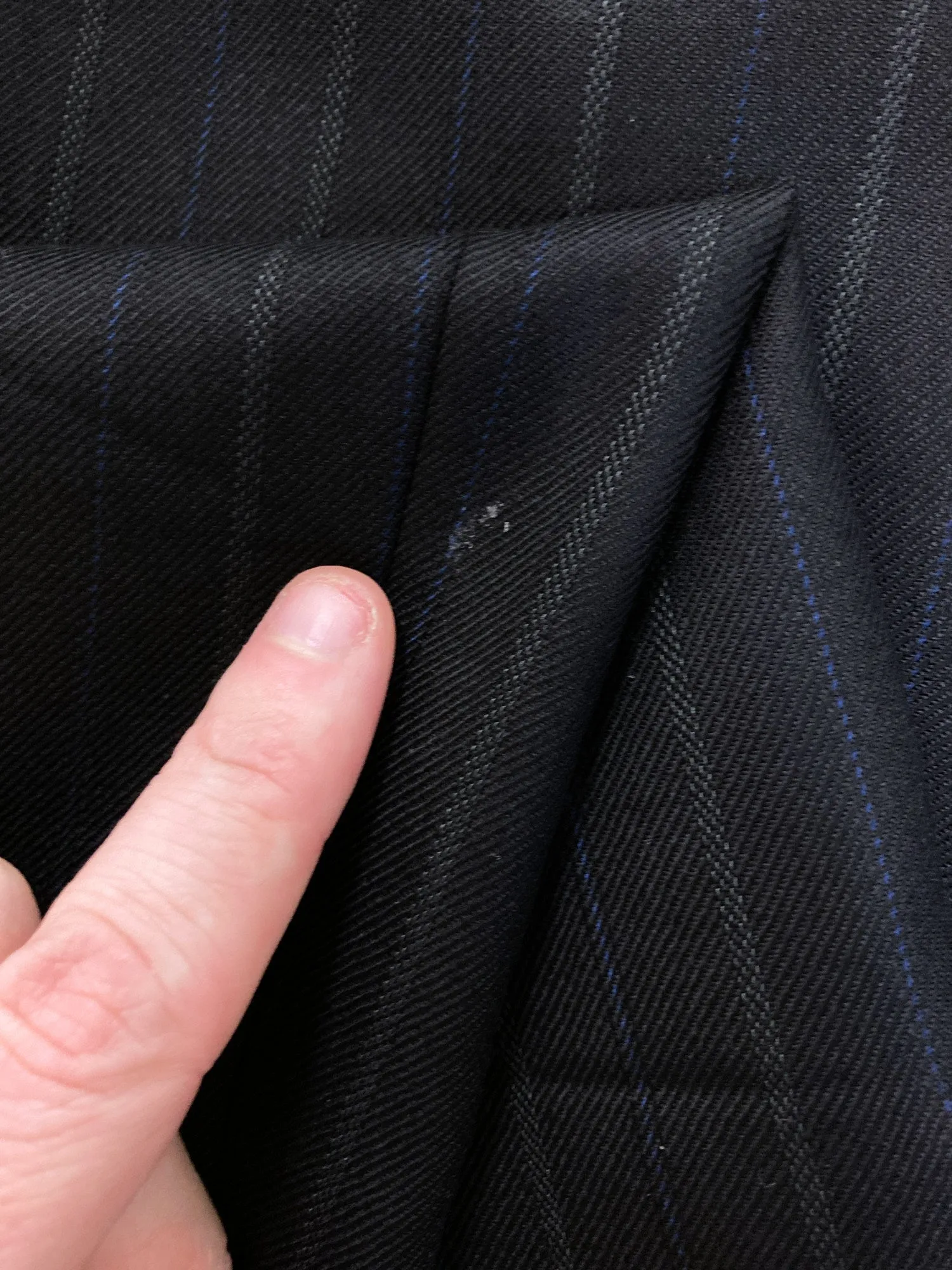 Gianni Versace black dark navy striped wool pleated trousers