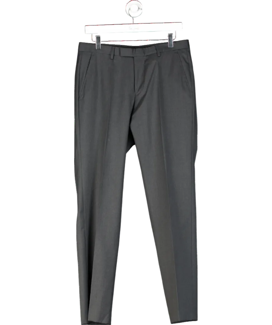 HUGO BOSS Black Virgin Wool Regular Fit Trousers W30