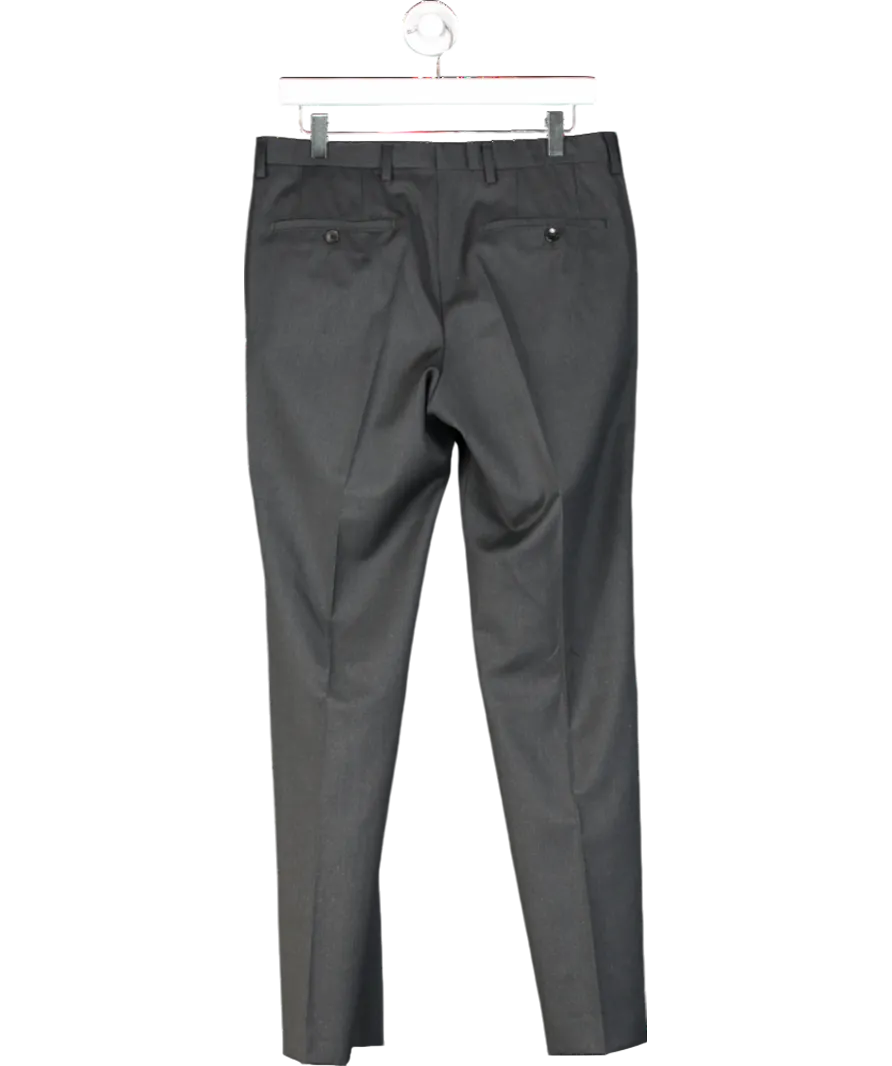 HUGO BOSS Black Virgin Wool Regular Fit Trousers W30