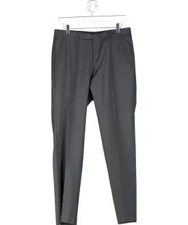 HUGO BOSS Black Virgin Wool Regular Fit Trousers W30