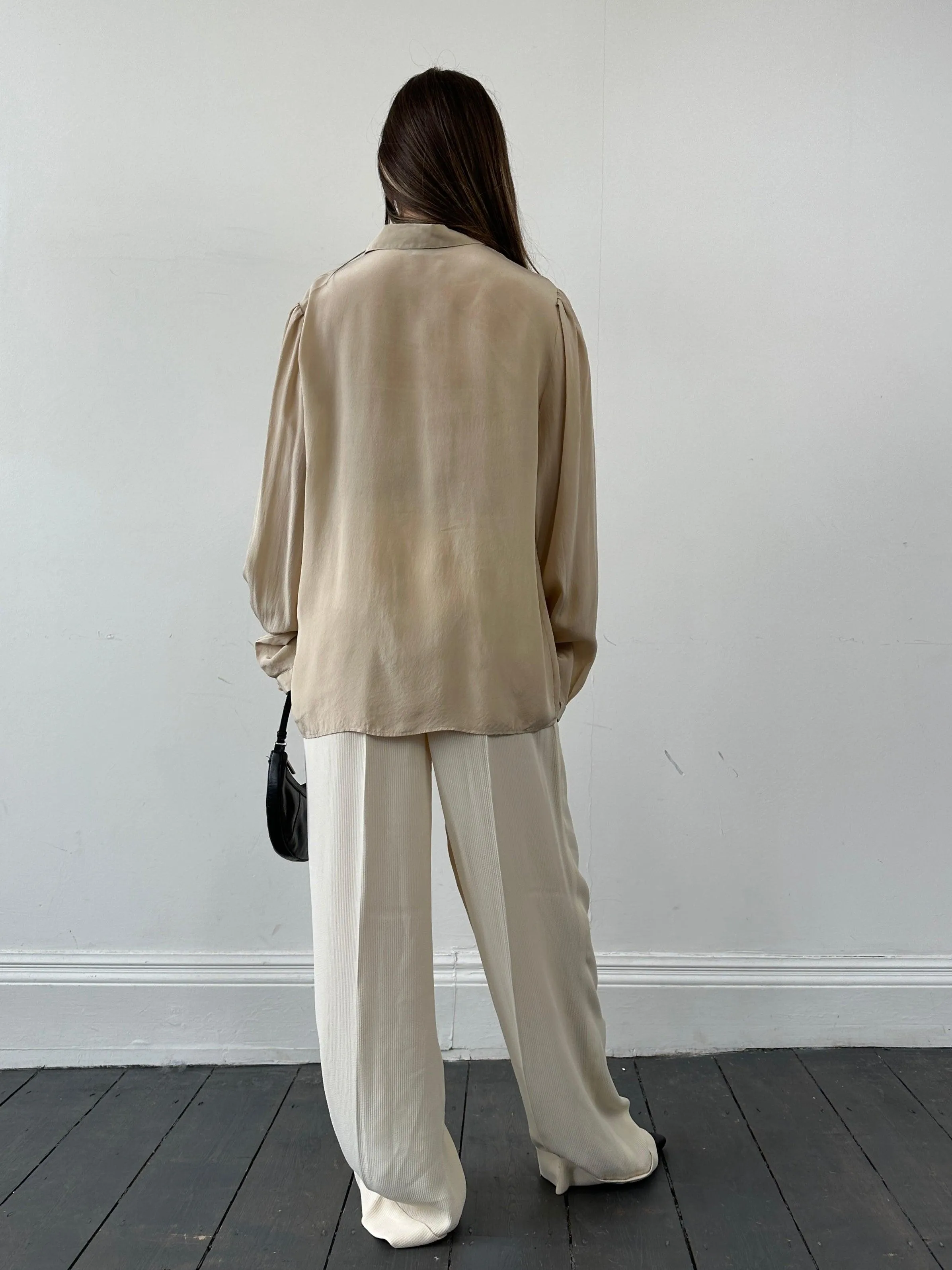 Italian Vintage Pure Silk Shirt - M