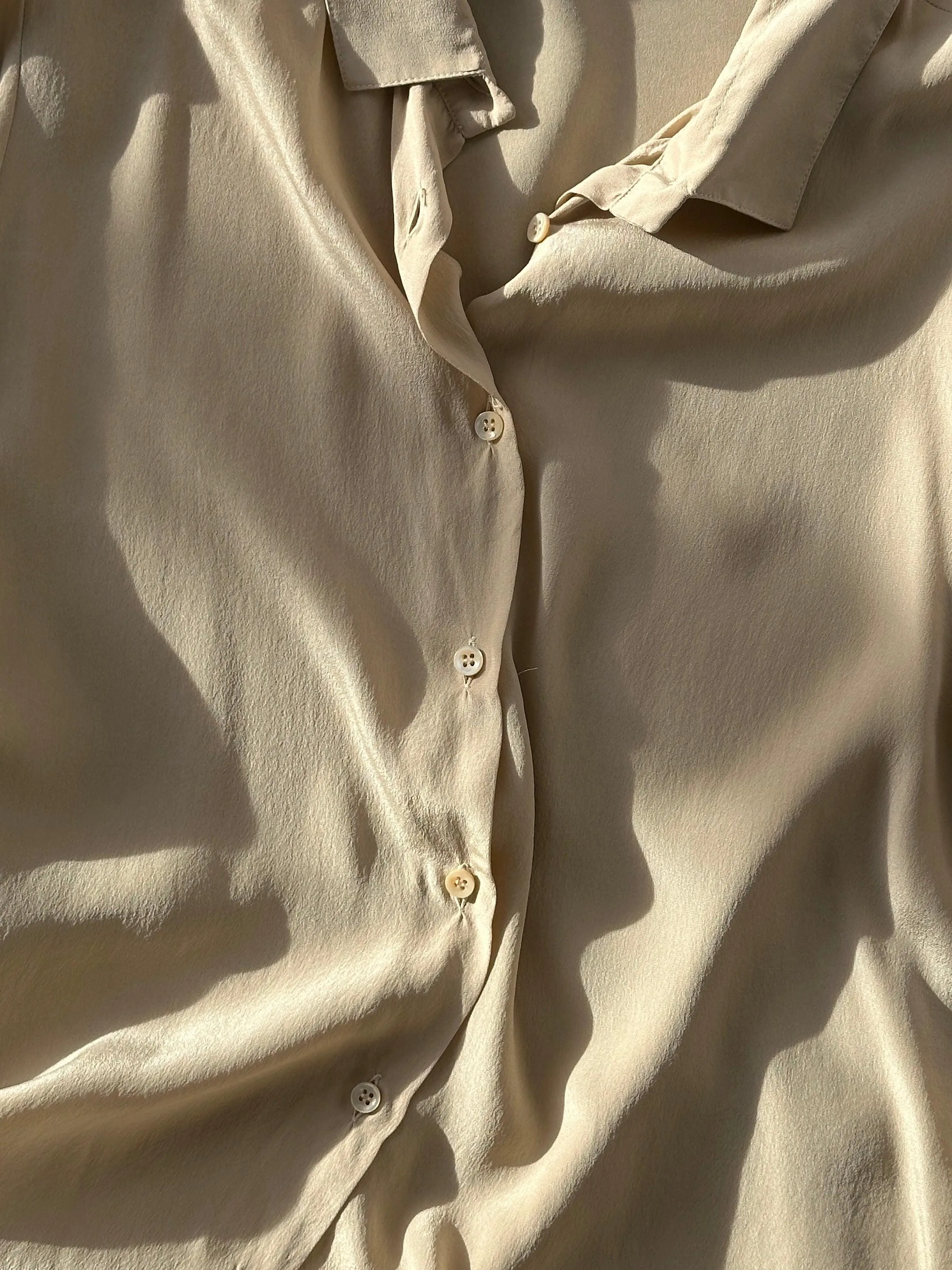 Italian Vintage Pure Silk Shirt - M