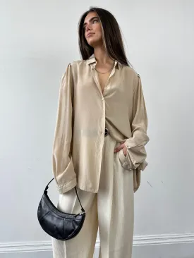 Italian Vintage Pure Silk Shirt - M