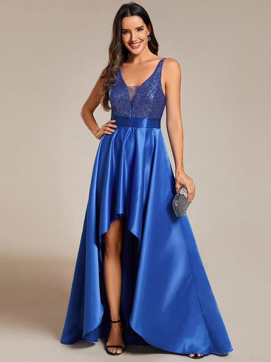 Janis | Sparkly Bodice High Low Prom Dresses for Women