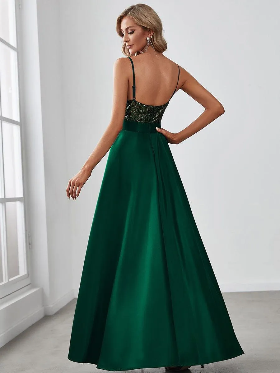 Janis | Sparkly Bodice High Low Prom Dresses for Women